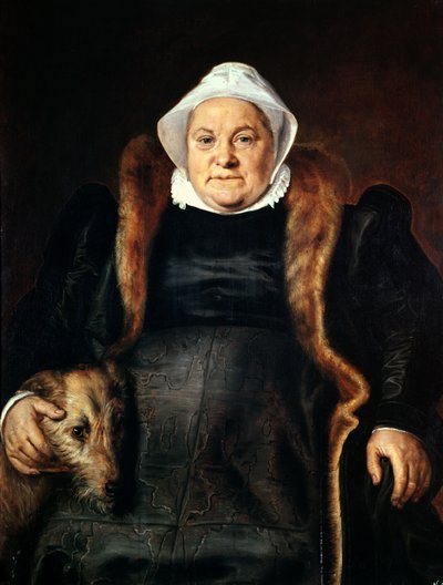 Porträt einer älteren Frau oder die Frau des Falkners, 1558 von Frans Floris